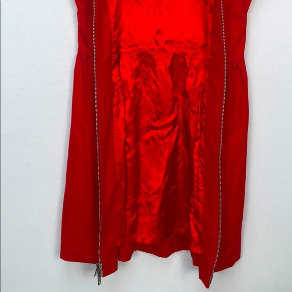 NWOT Club Monaco Red Zip Sheath Wool Dress Size 6 - Picture 10 of 12